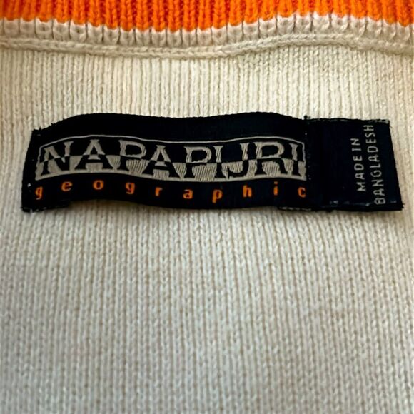 Napapijri Men D-Lofoten F/Z Whitecap Men's Cream full zip Sweater med - Picture 4 of 9